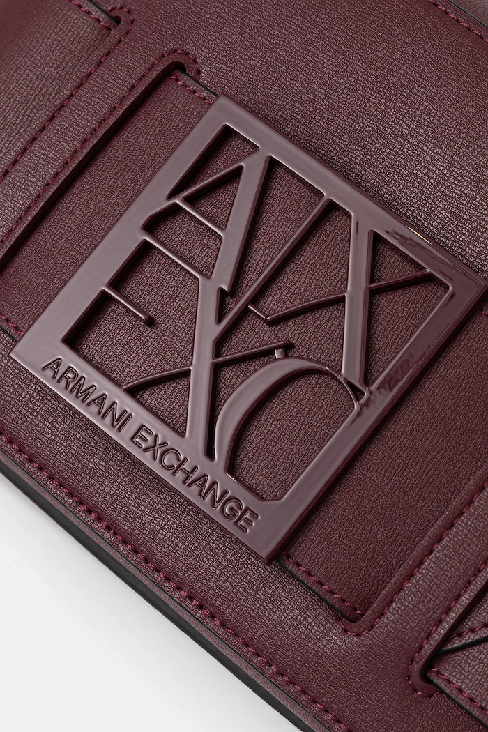 Armani Exchange geantă crossbody pentru femei cu imitație de piele burgundia 942699.0A874