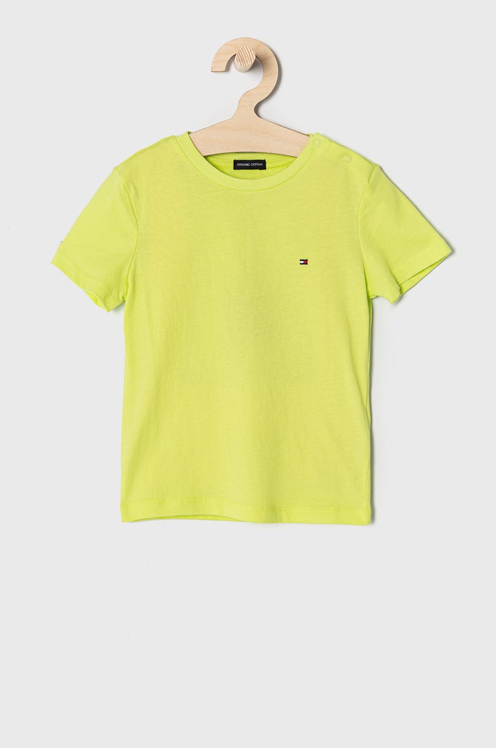 Dětské tričko Tommy Hilfiger kulatý zelená KB0KB06130.4891