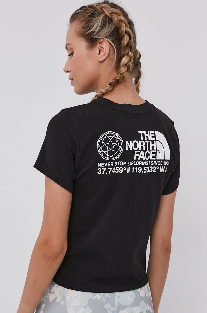 Tričko The North Face s elastanom čierna NF0A55V1JK31