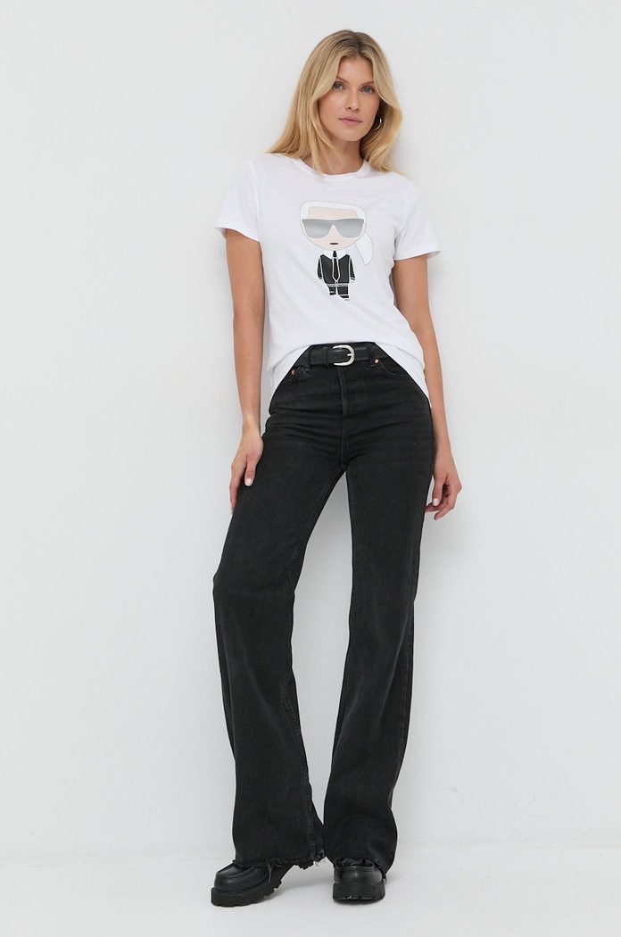 Karl Lagerfeld T-shirt 210W1721 210W1721 biały AA00