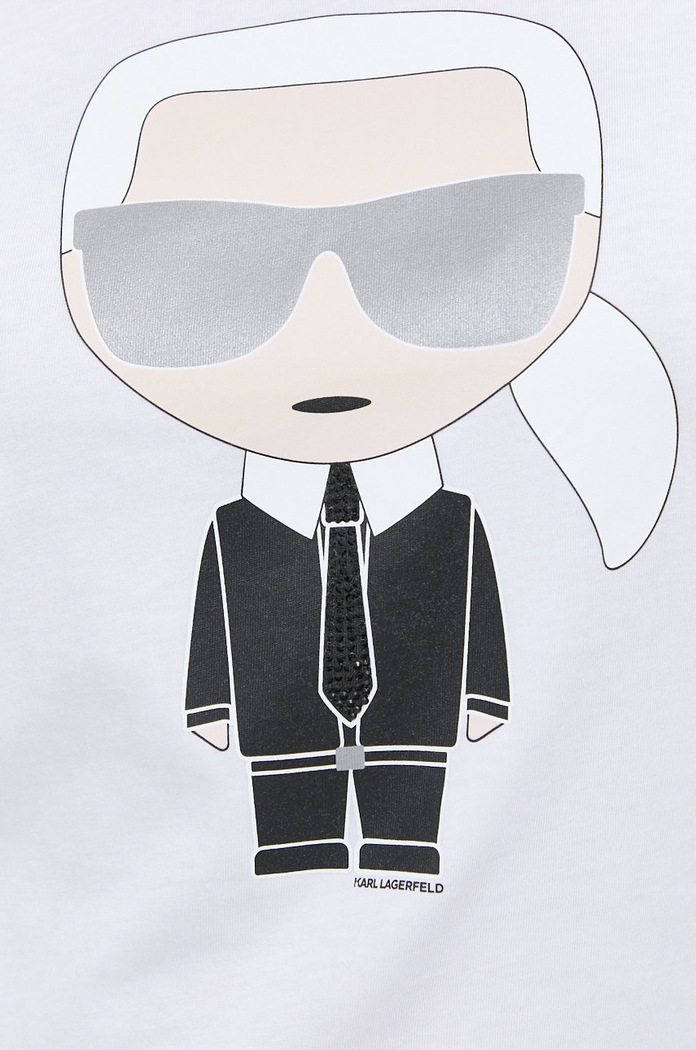 T-shirt 210W1721 Karl Lagerfeld biały 210W1721
