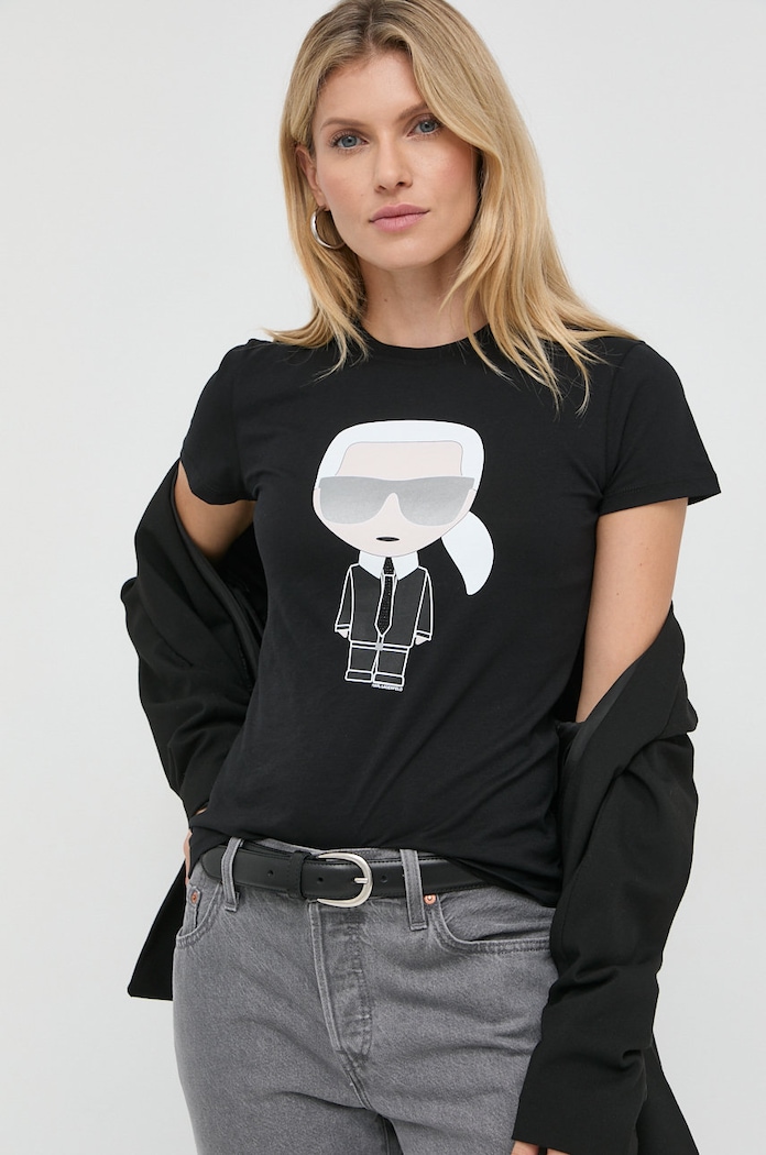 Karl Lagerfeld T-shirt 210W1721 czarny 210W1721