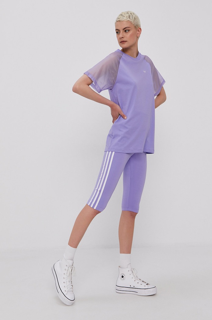adidas Originals T-shirt GN8075 GN8075 fioletowy SS21