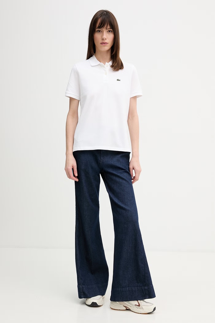 Lacoste Πόλο γυναικείο βαμβακερό PF7839 λευκό SS26