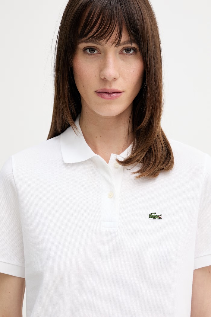 Lacoste Πόλο γυναικείο βαμβακερό λευκό PF7839