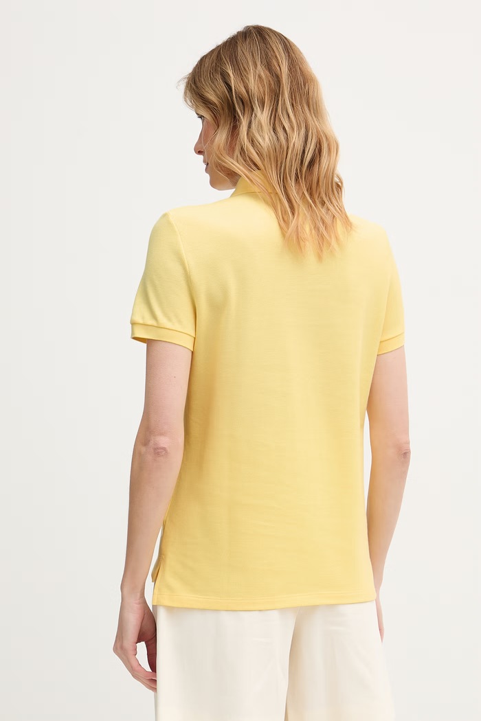 Odjeća Lacoste polo od pamuka za žene PF7839 zlatna