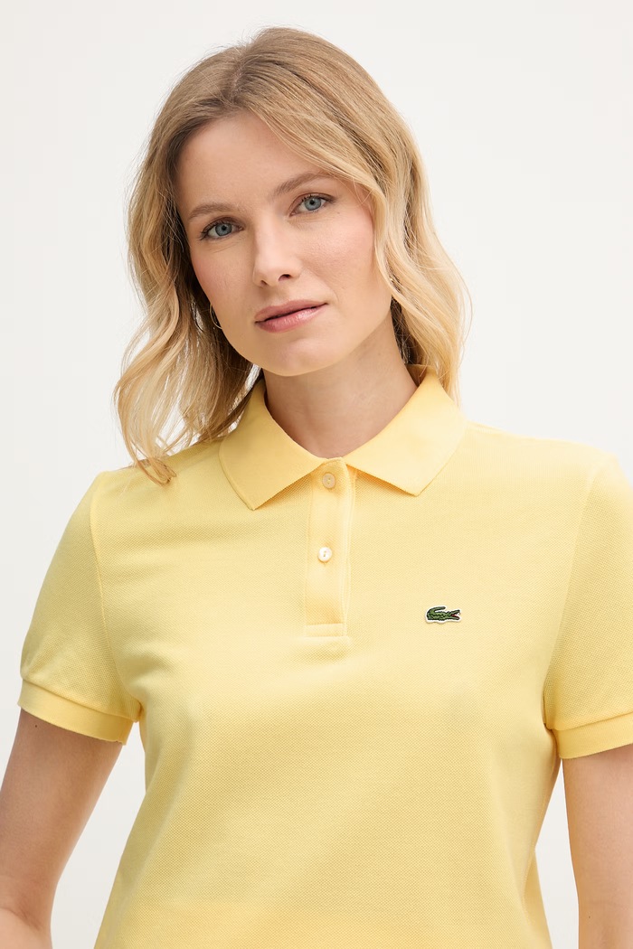 Lacoste polo od pamuka za žene zlatna PF7839