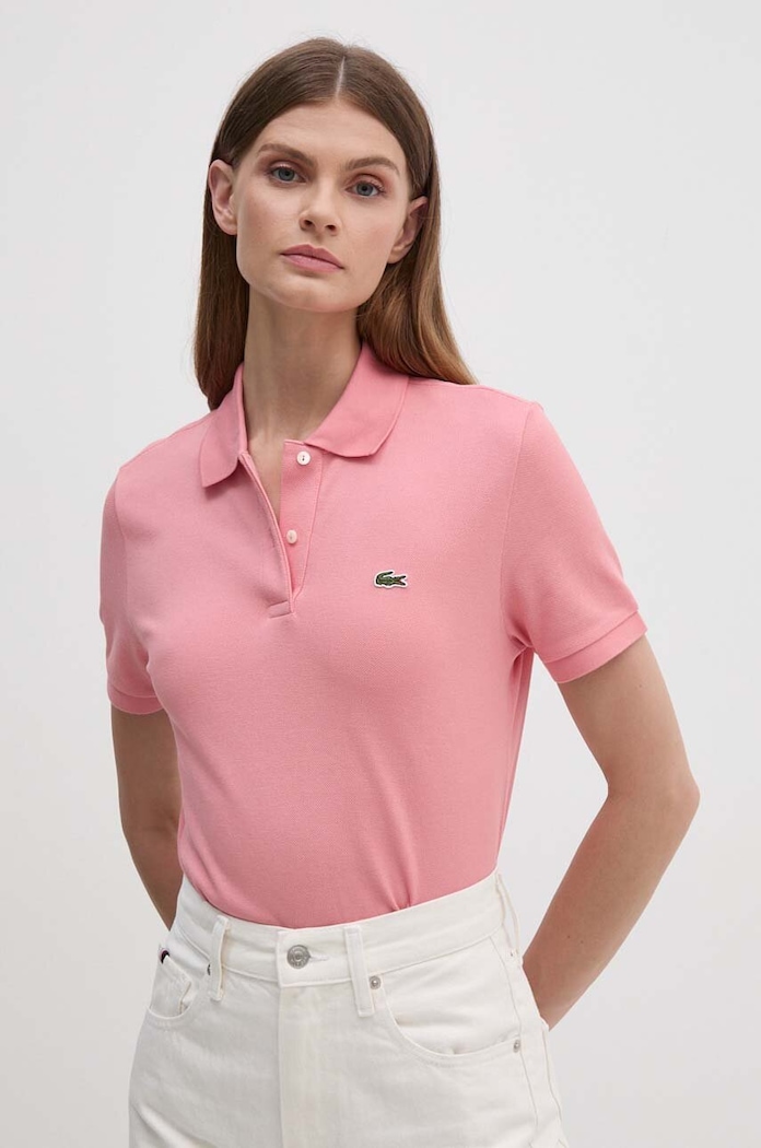 Lacoste polo dámské bavlněné hladký růžová PF7839