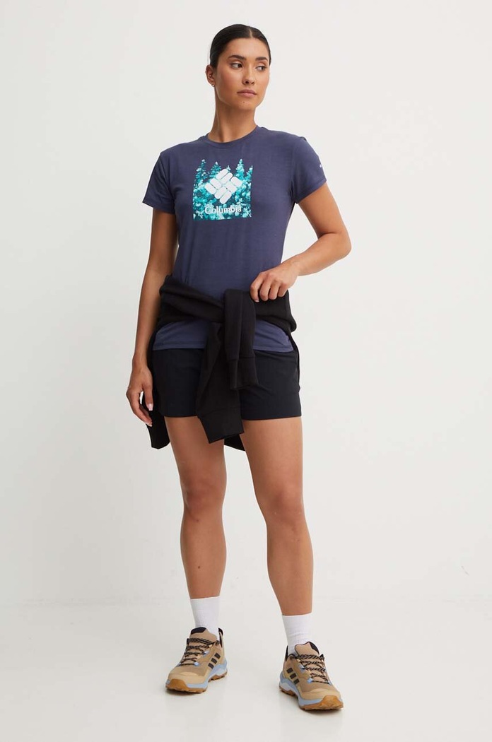 Columbia sportos póló Sun Trek 1931753 sötétkék SS24