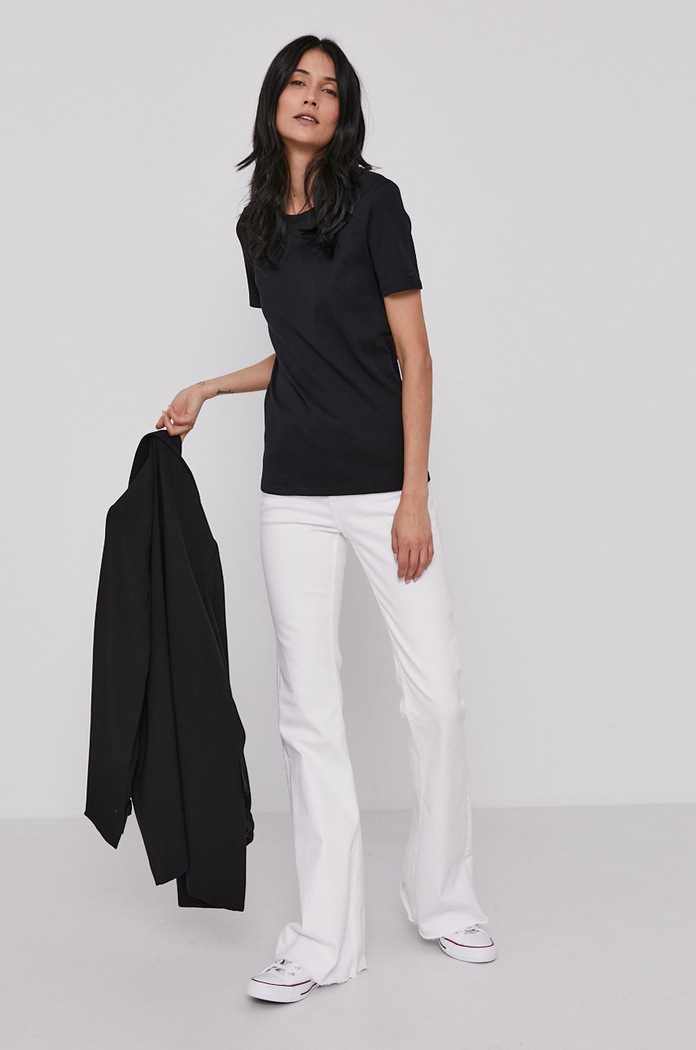 Pamučna majica United Colors of Benetton 3GA2E16A0.100 crna AA00