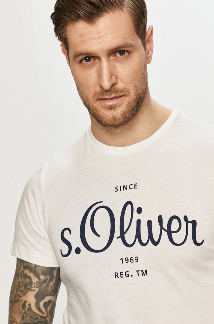 s.Oliver T-shirt bawełniany biały 2057432