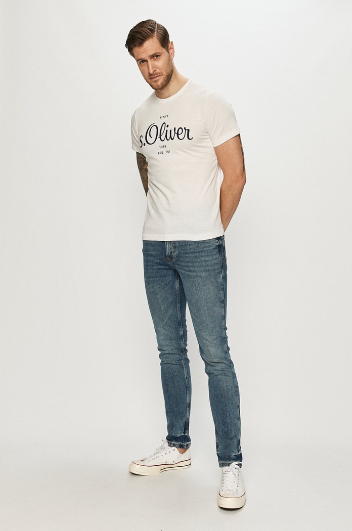 s.Oliver T-shirt bawełniany 2057432 biały AA00
