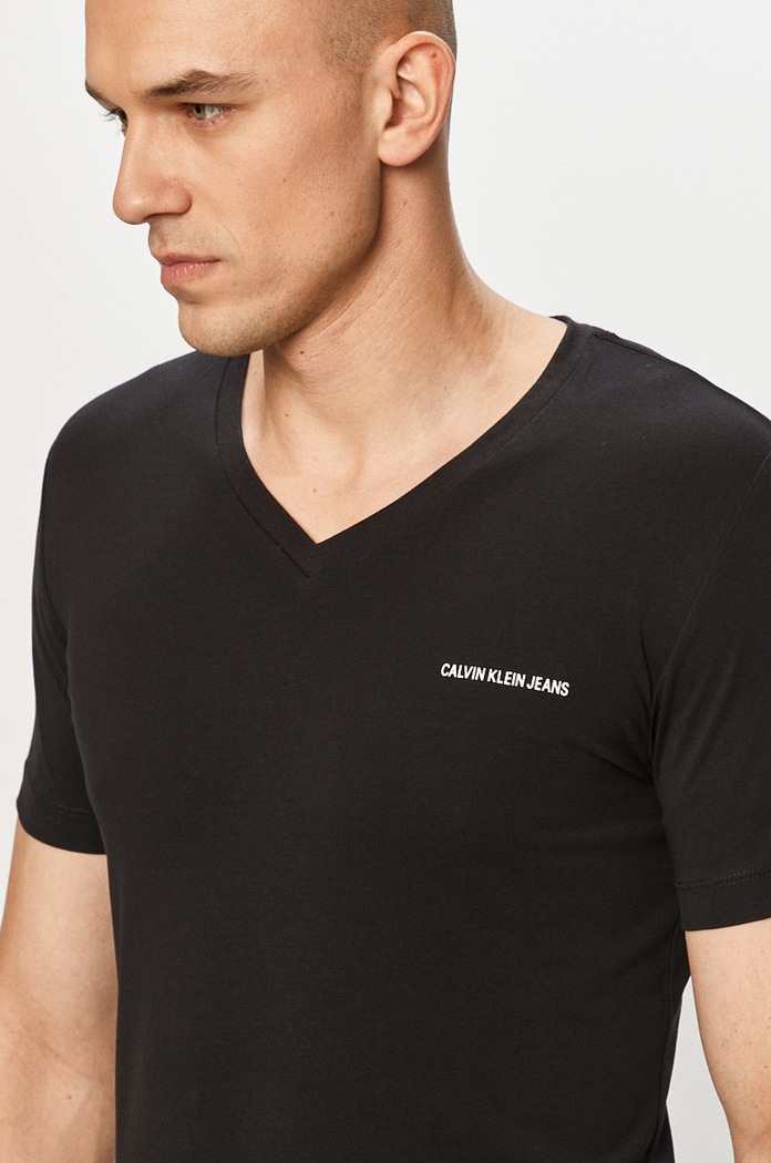 Calvin Klein Jeans - T-shirt J30J318068.4891 z elastanem czarny J30J318068.4891