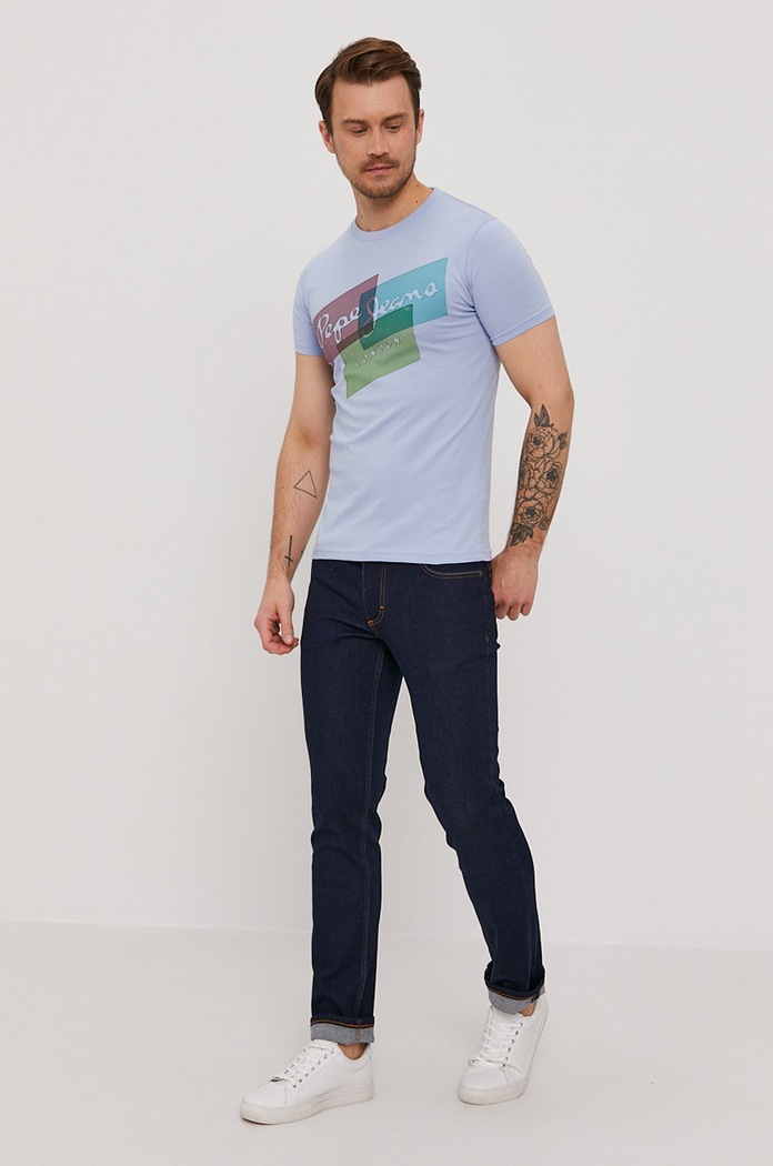 Тениска Pepe Jeans Morrison PM507291.524 син SS21