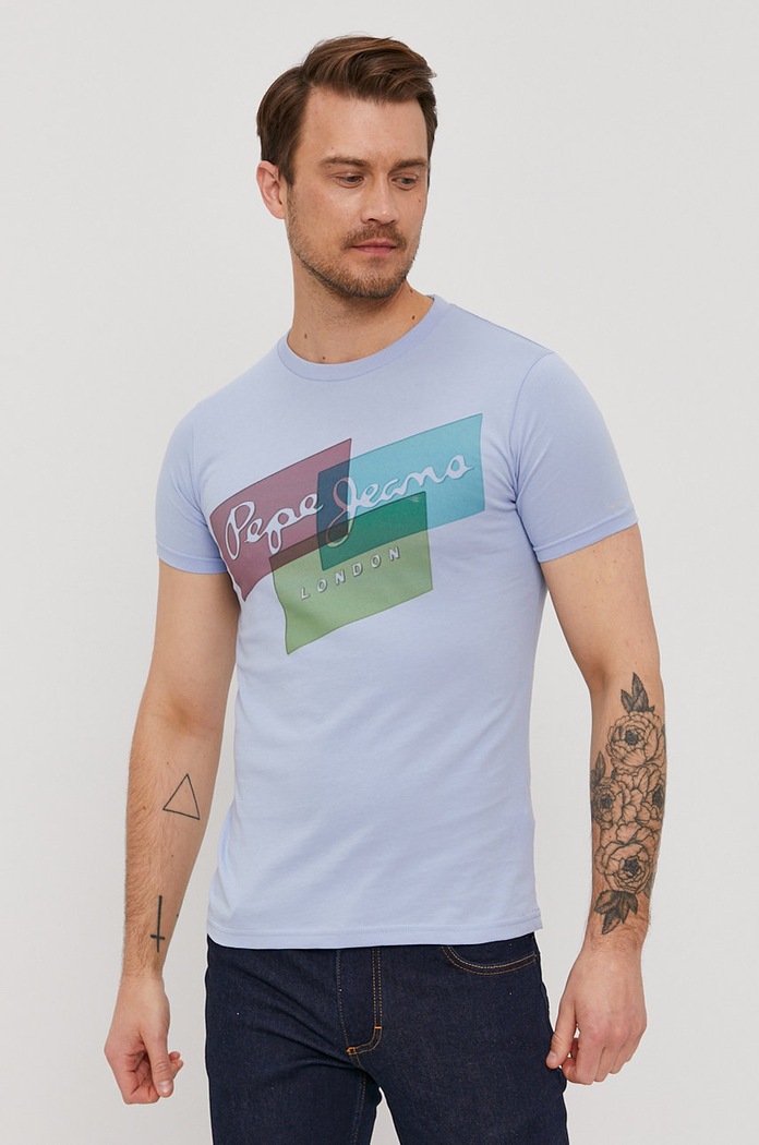 Тениска Pepe Jeans Morrison син PM507291.524