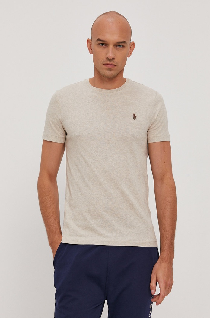 Μπλουζάκι Polo Ralph Lauren βαμβάκι μπεζ 710671438203