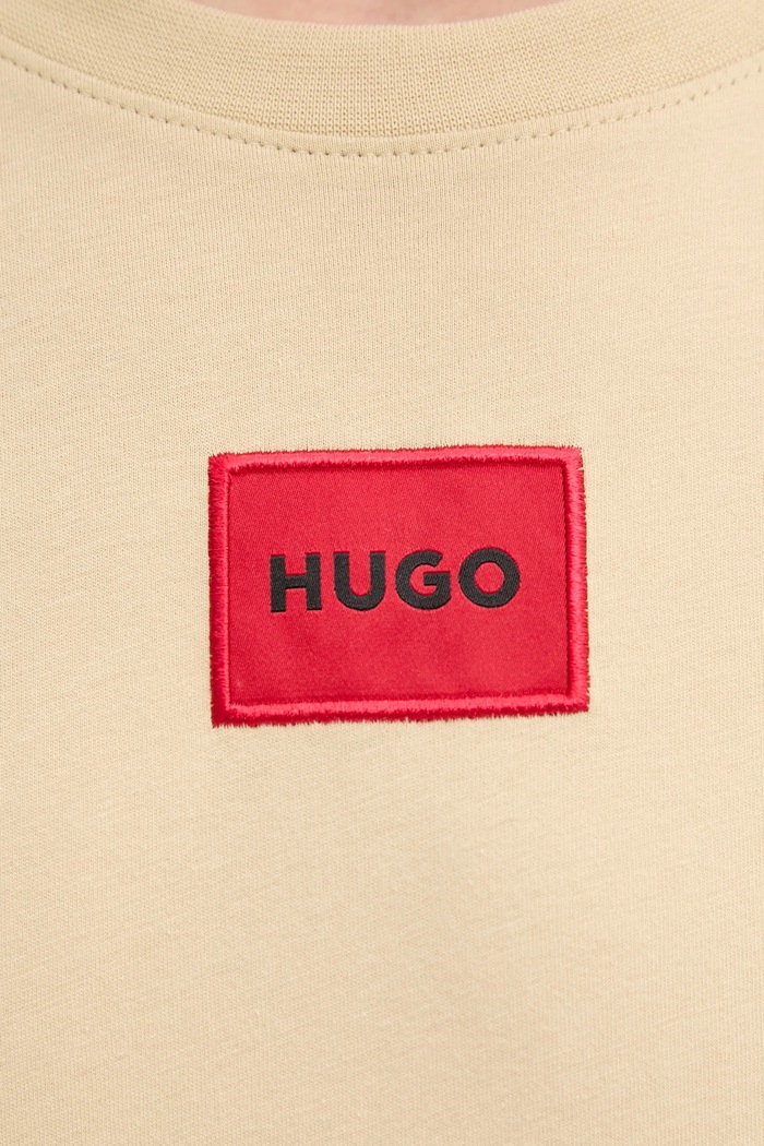 HUGO basic tričko pánske bavlnené Diragolino212 50447978 béžová