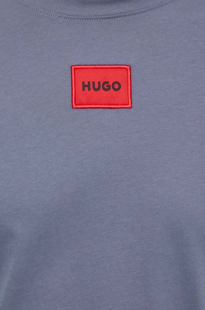 HUGO T-shirt basic męski bawełniany Diragolino212 niebieski 50447978