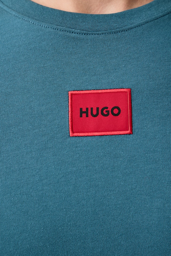 T-shirt basic męski bawełniany Diragolino212 HUGO niebieski 50447978