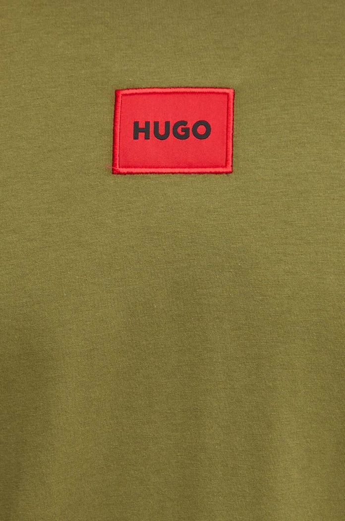 HUGO T-shirt basic męski bawełniany Diragolino212 zielony 50447978