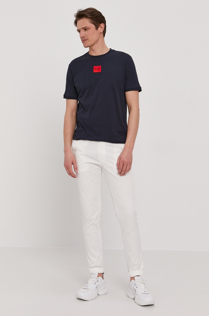 HUGO t-shirt basic ανδρικό βαμβακερό Diragolino212 50447978 σκούρο μπλε AA00