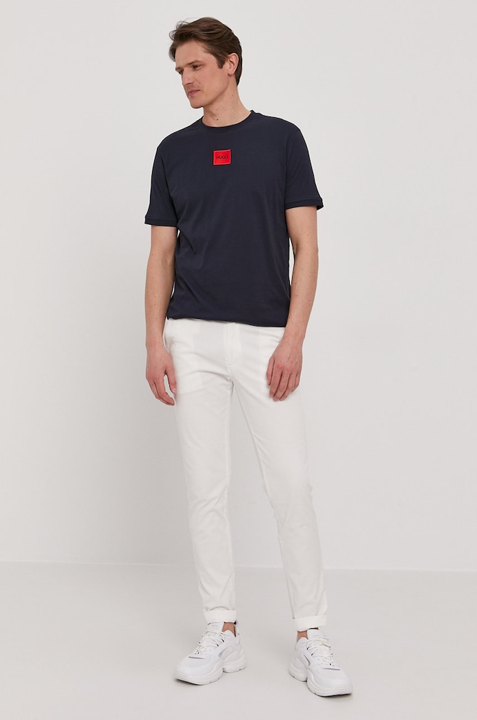 HUGO t-shirt basic ανδρικό βαμβακερό Diragolino212 50447978 σκούρο μπλε AA00