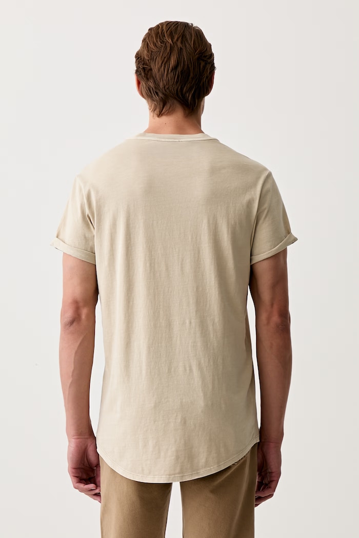 Ρούχα G-Star t-shirt ανδρικό βαμβακερό Lash D16396.2653 μπεζ