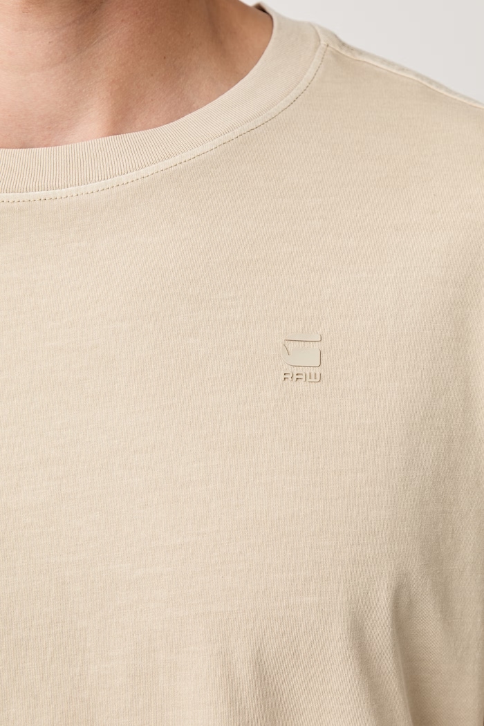 G-Star t-shirt ανδρικό βαμβακερό Lash D16396.2653 μπεζ
