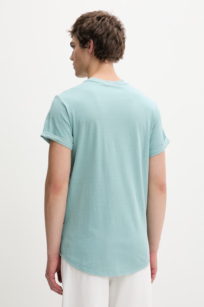 Odzież G-Star t-shirt męski bawełniany Lash D16396.2653 turkusowy