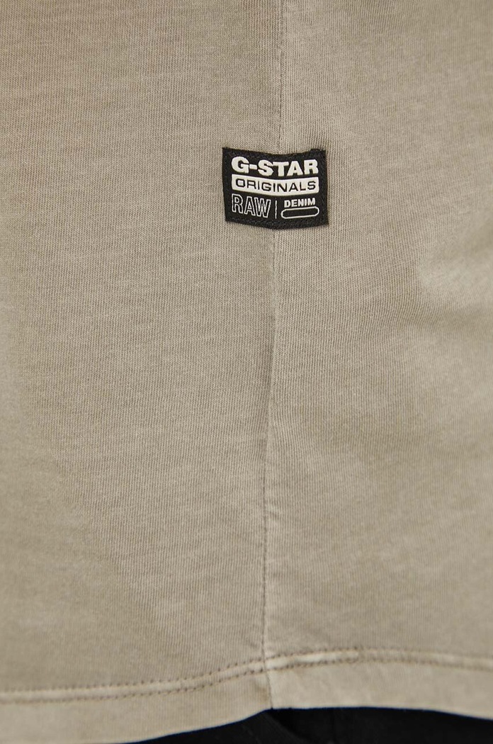 G-Star tričko pánske bavlnené Lash D16396.2653 béžová