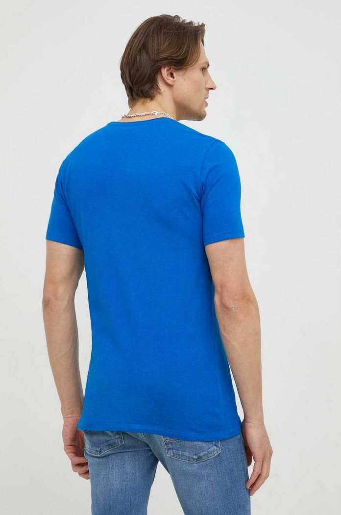 Odzież G-Star T-shirt męski bawełniany z elastanem Slim base D19070.C723 niebieski