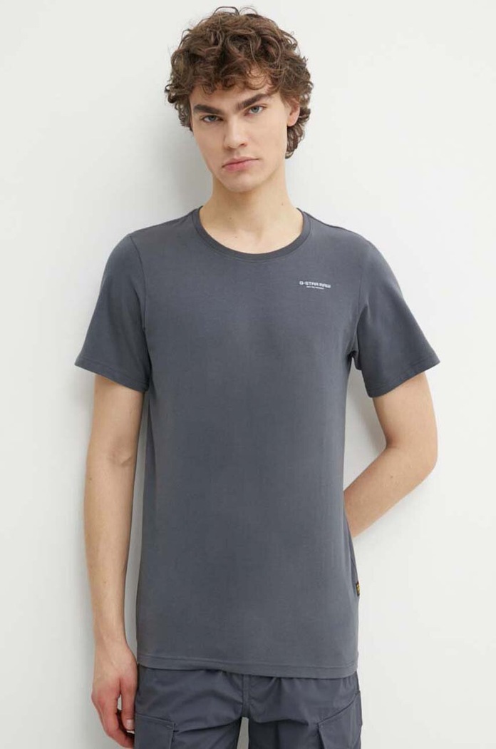 G-Star tričko pánske bavlnené s elastanom Slim base sivá D19070.C723