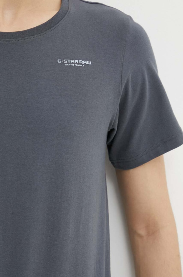 G-Star tričko pánske bavlnené s elastanom Slim base D19070.C723 sivá