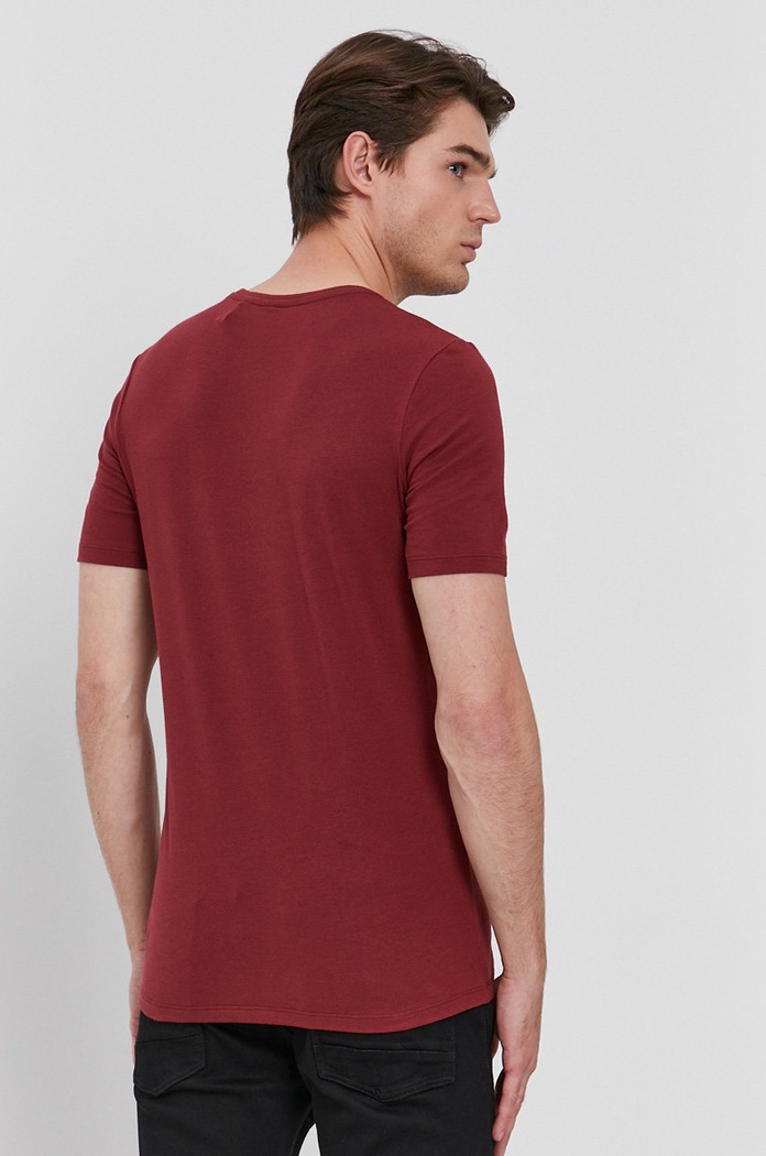 Odzież G-Star T-shirt męski bawełniany z elastanem Slim base D19070.C723 czerwony