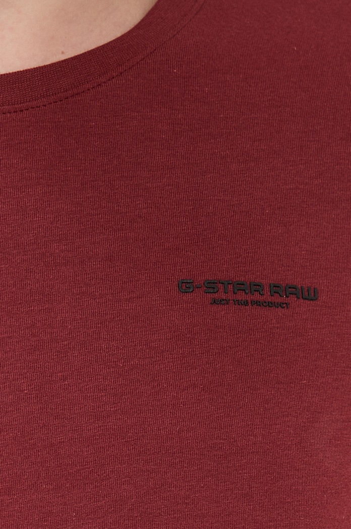 G-Star T-shirt męski bawełniany z elastanem Slim base D19070.C723 czerwony