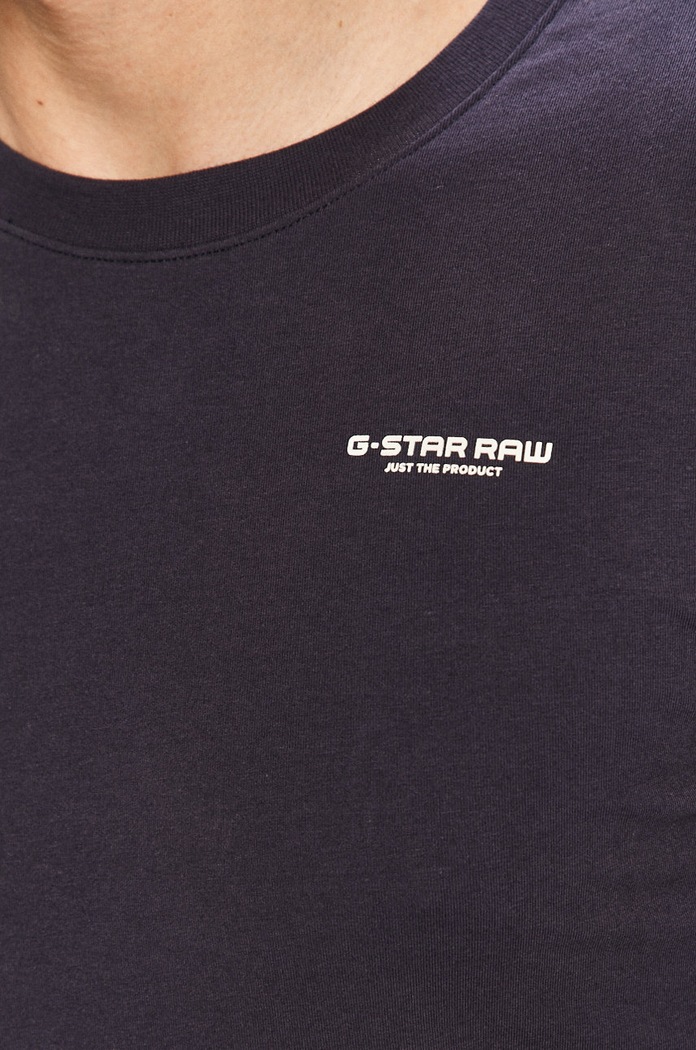 G-Star T-shirt męski bawełniany z elastanem Slim base D19070.C723 granatowy