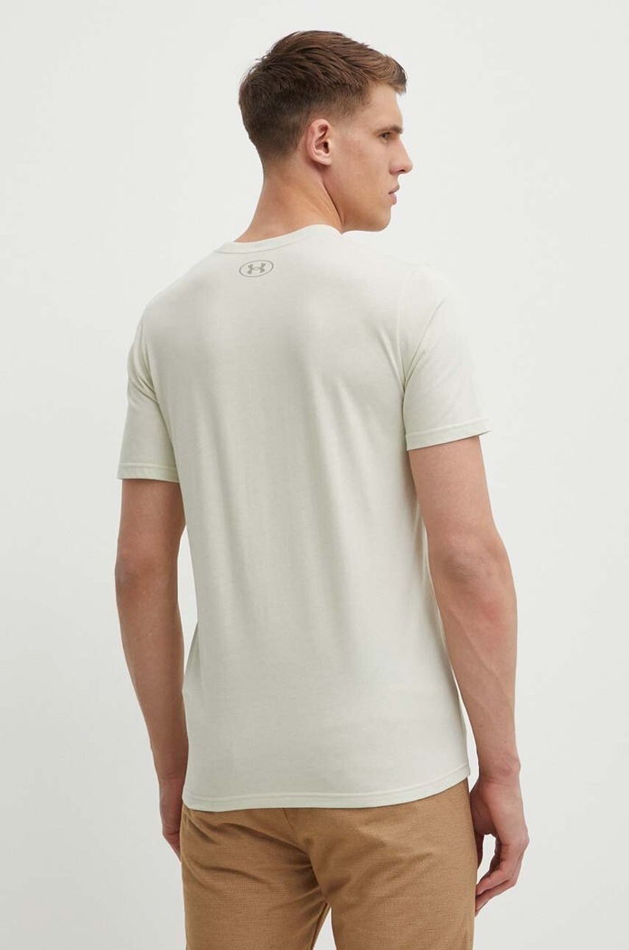 Дрехи Under Armour тениска мъжка с памук CAMO BOXED LOGO 1361673 бежов