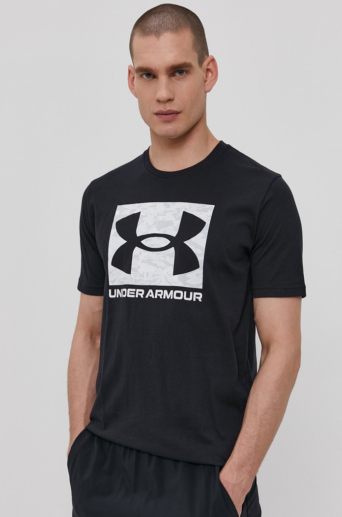 Under Armour t-shirt ανδρικό με βαμβάκι CAMO BOXED LOGO άλλο μαύρο 1361673