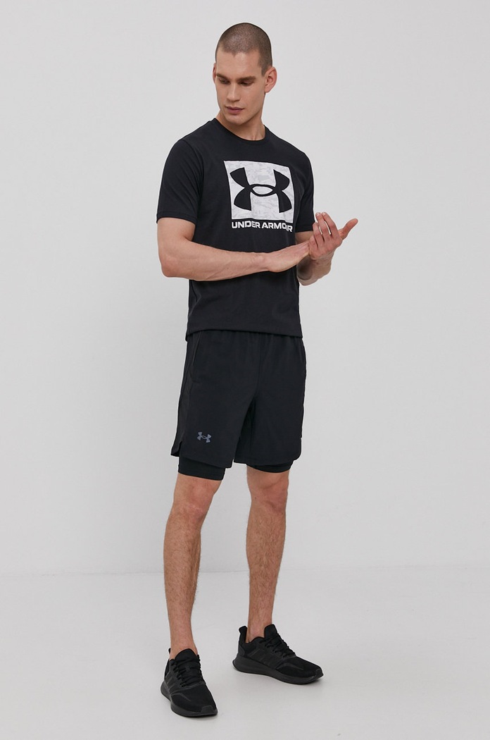 Under Armour t-shirt ανδρικό με βαμβάκι CAMO BOXED LOGO 1361673 μαύρο SS26