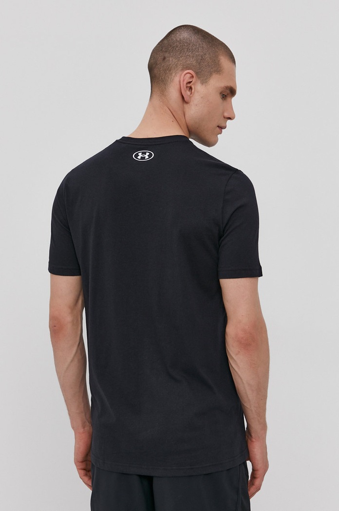 Ρούχα Under Armour t-shirt ανδρικό με βαμβάκι CAMO BOXED LOGO 1361673 μαύρο