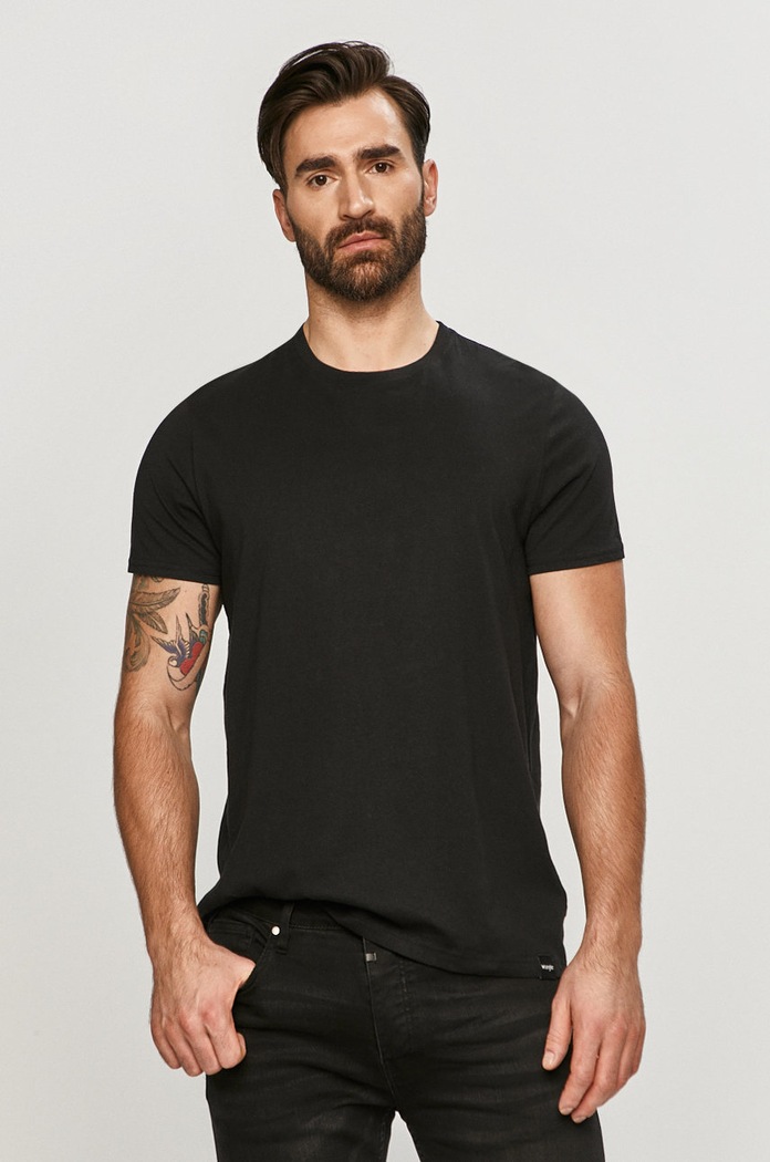 Wrangler Tricou W7BADH100 negru AA00