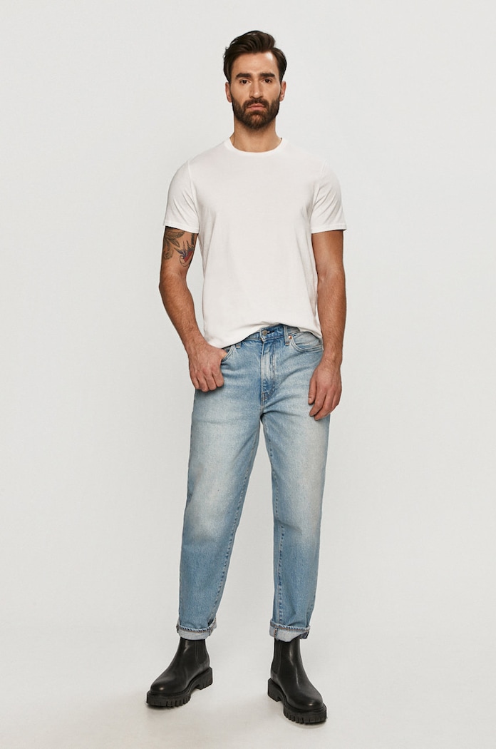 Îmbrăcăminte Wrangler Tricou (2-pack) W7BADH114 bleumarin