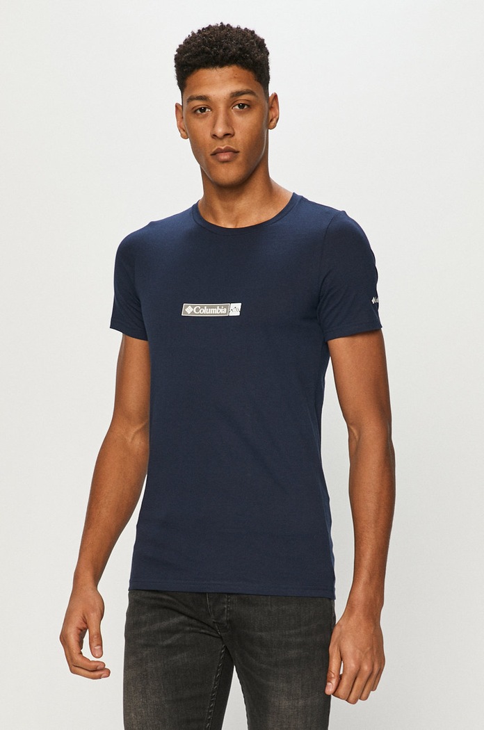 Βαμβακερό μπλουζάκι Columbia Rapid Ridge Back Graphic στάμπα σκούρο μπλε 1934824