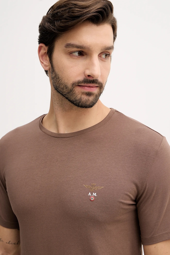 Aeronautica Militare футболка коричневий AM1UTI001