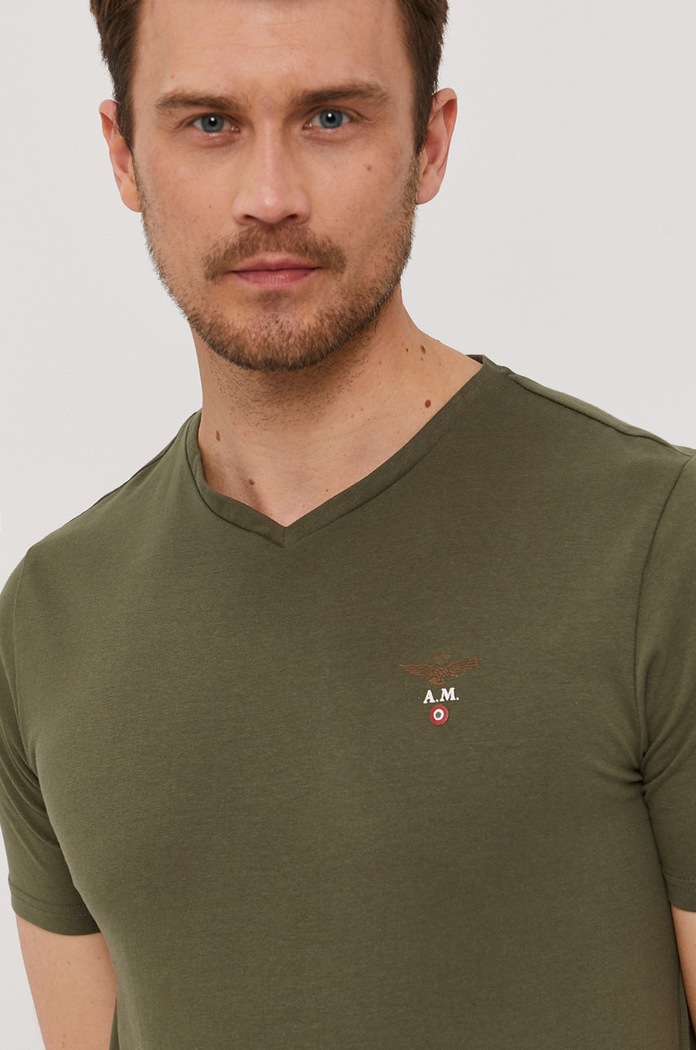 Tričko Aeronautica Militare zelená AM1UTI002