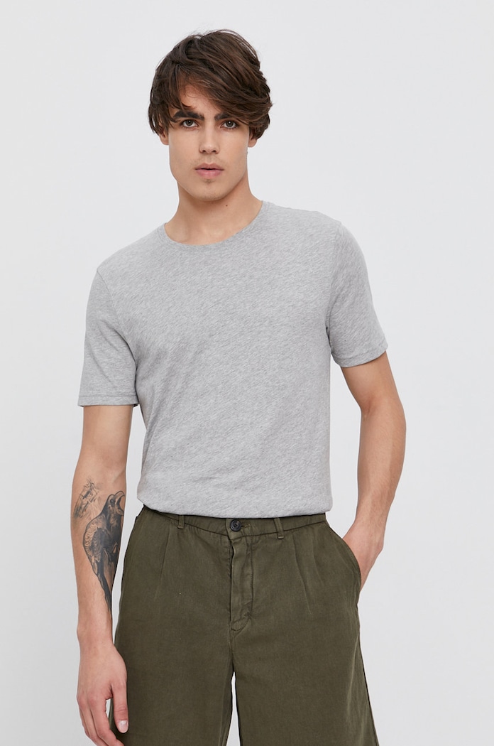 Βαμβακερό μπλουζάκι United Colors of Benetton βαμβάκι γκρί 3U53J1F15.501