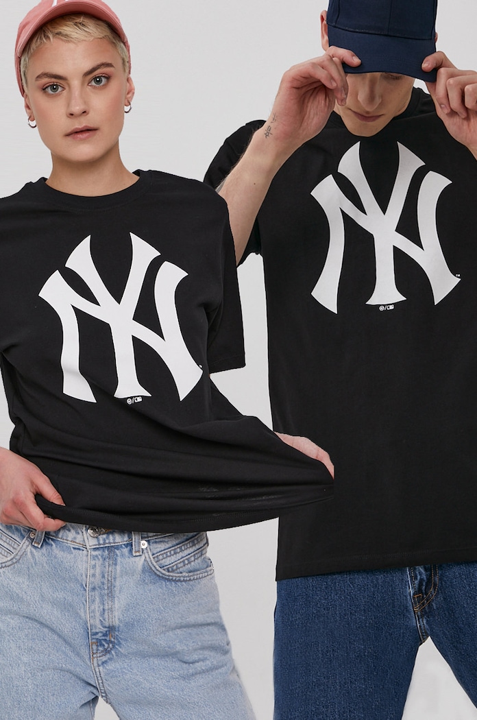 47 brand T-shirt nadruk czarny BB017TEMIME544088JK