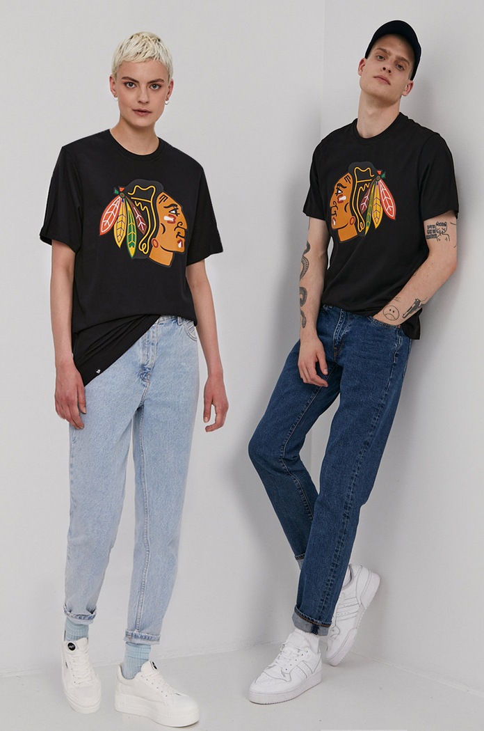 47 brand T-shirt czarny HH004TEMIME544230JK