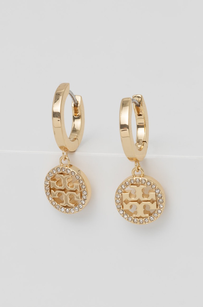 Náušnice Tory Burch MILLER PAVE HOOP zlatá 87041.783