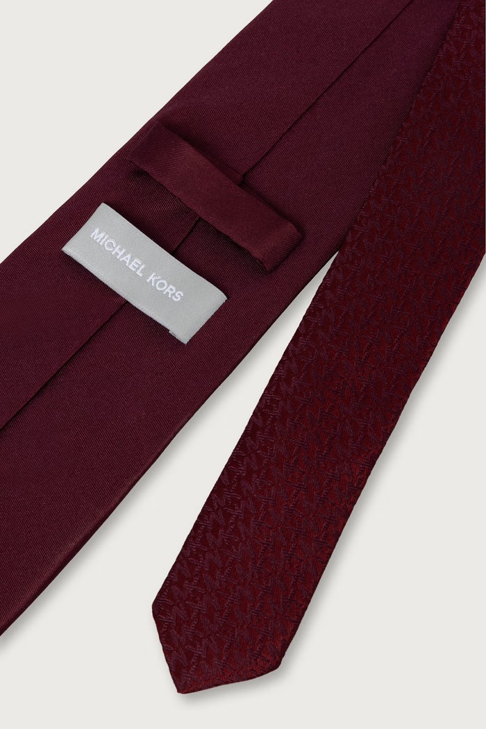 Michael Kors Krawat męski jedwabny MD0MD90553 bordowy AW25